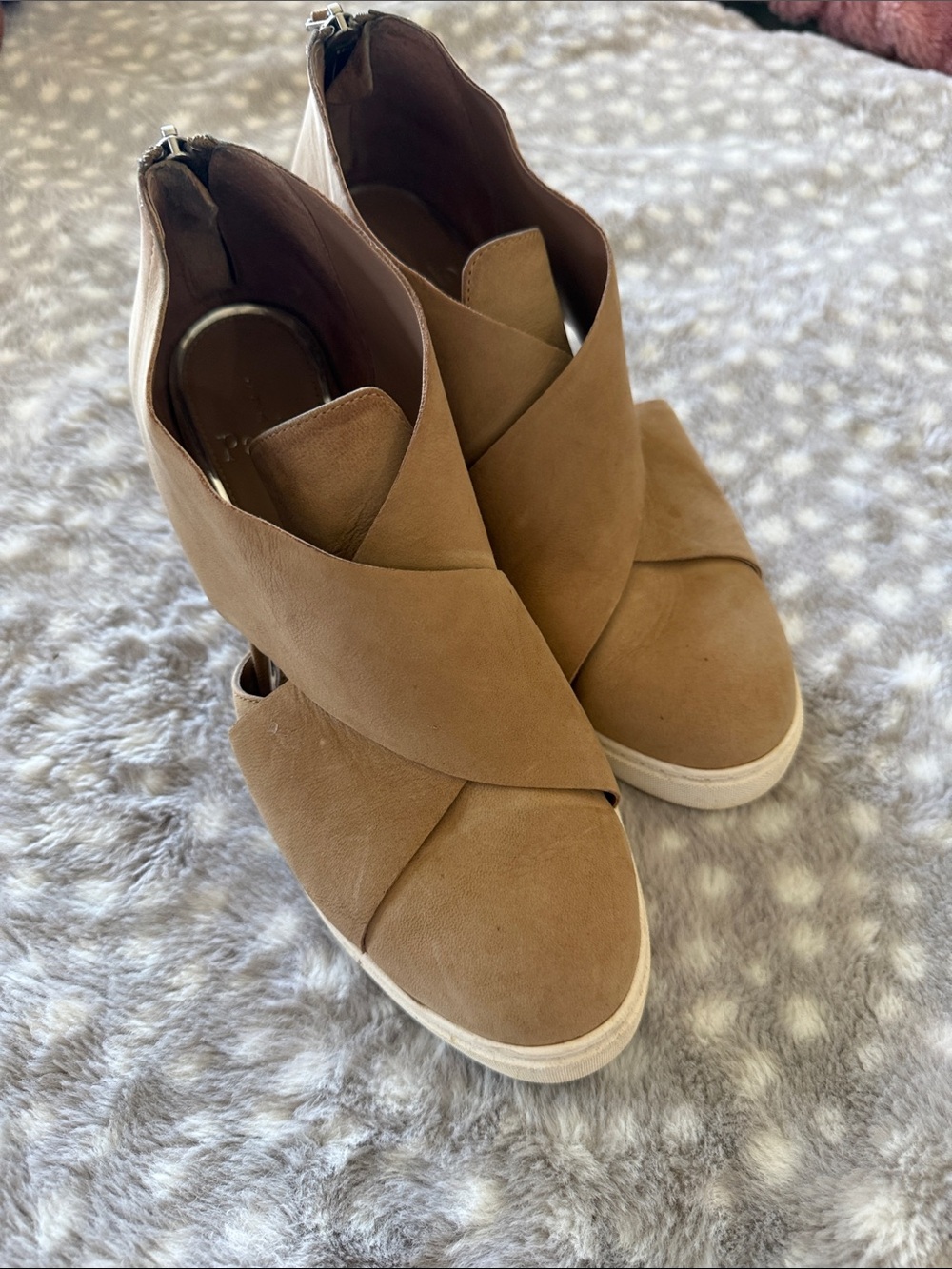 Paolo Tan Suede Slingback Heels